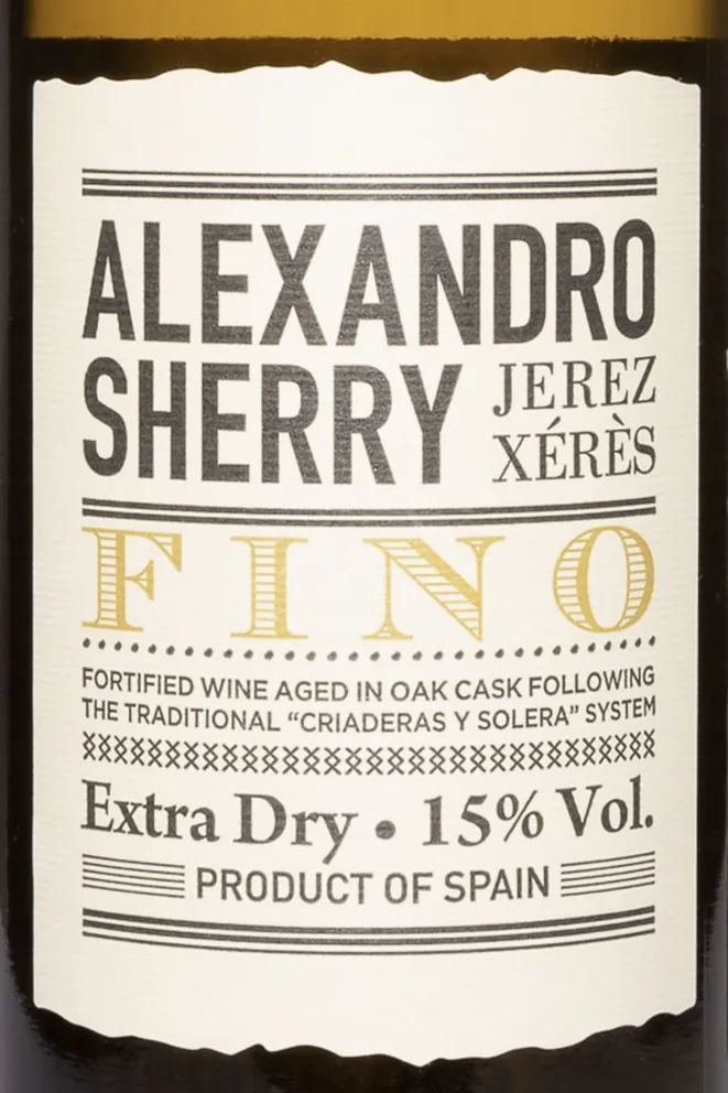 Этикетка Alexandro Fino 2020 0.75 л