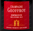 Этикетка игристого вина Geoffroy Empreinte Brut Premier Cru with gift box 0.75 л