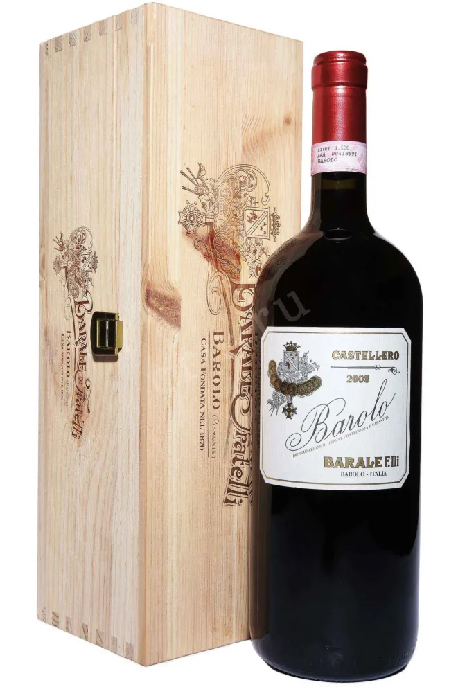 Вино Barale Fratelli Castellero Barolo wooden box 2008 1.5 л