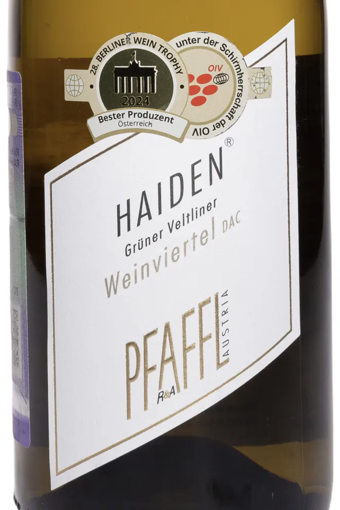 Этикетка Weingut R&A Pfaffl Haiden Gruner Veltliner 2024 0.75 л