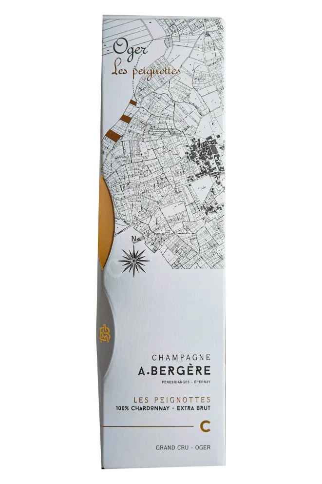 Подарочная коробка A. Bergère Les Peignottes Grand Cru Oger Extra Brut in gift box 2018 0.75 л