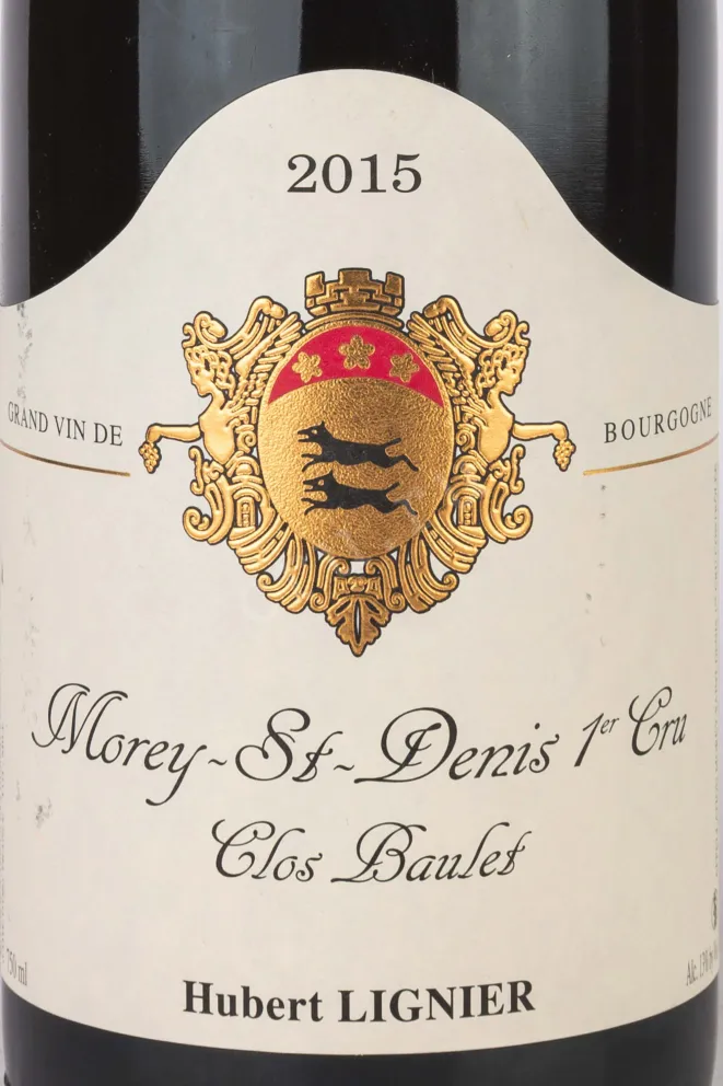 Этикетка Morey-Saint-Denis Premier Cru Hubert Lignier Clos Baulet 2015 0.75 л