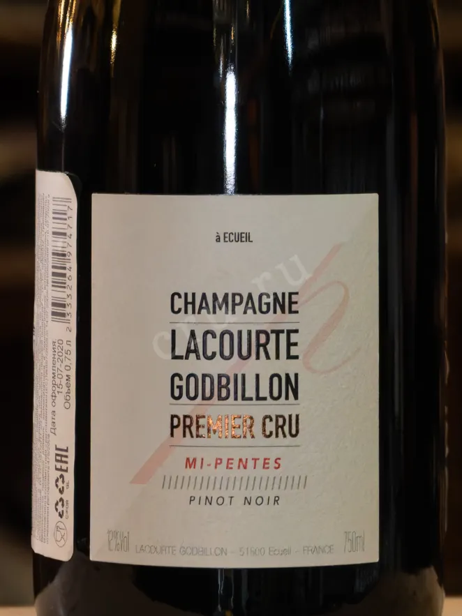 В магазине Крю Профи Lacourte Godbillon Mi-Pentes Extra Brut Premier Cru 0.75 л