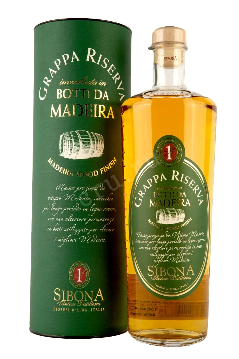 Фото — Граппа Sibona Grappa Riserva Madeira Wood Finish in tube  1.5 л