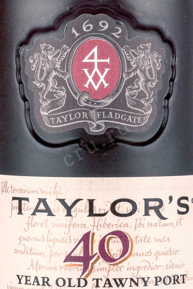 Этикетка Taylors Tawny Port 40 Years Old with gift box 1982 0.75 л