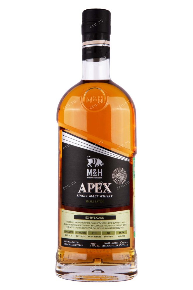 Бутылка M&H Apex ex-Rye Cask in gift box 0.7 л