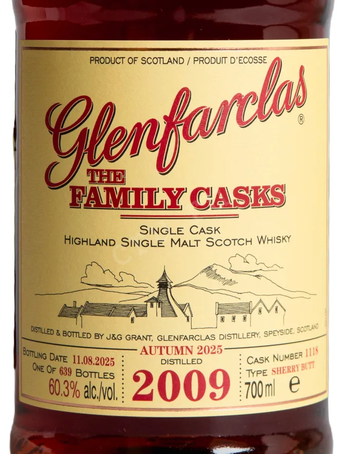Этикетка Glenfarclas Family Casks 2009 2000 0.7 л