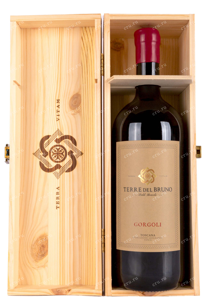В деревянной коробке Terre del Bruno Gorgoli Toscana gift box 2020 1.5 л