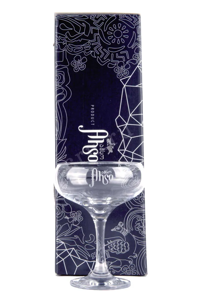 Набор с бокалами Ahso Rose Brut gift box with 1 glasses 0.75 л
