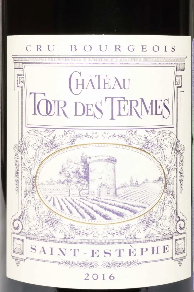 Этикетка Chateau Tour des Termes Cru Bourgeois Saint-Estephe AOC 2016 0.75 л