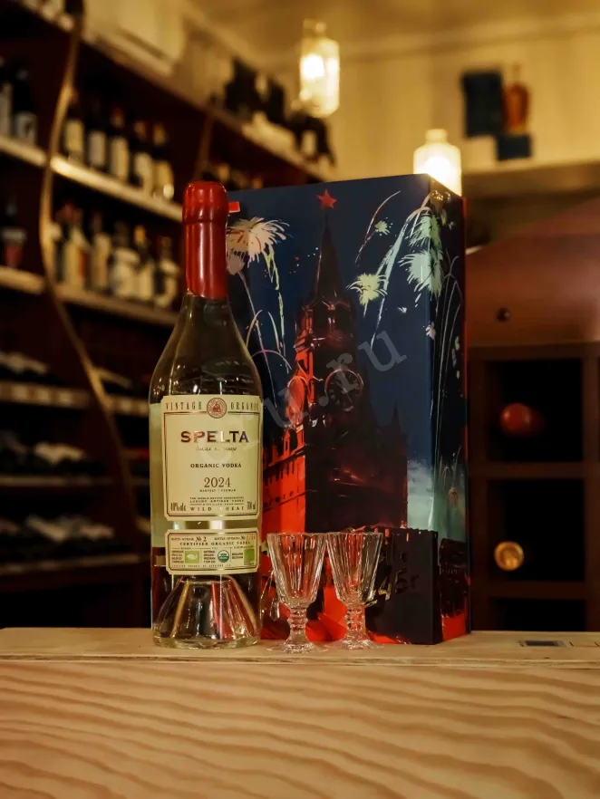 В магазине Крю Профи Pobeda gift set with 0.7l Spelta vodka 2 glasses of Avdeev Crystal 2022 0.7 л