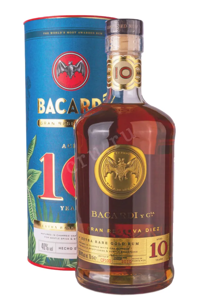 Ром Bacardi Gran Reserva Diez 10 years in tube  0.7 л