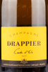 Этикетка игристого вина Drappier Brut Cart D`or 0.375 л