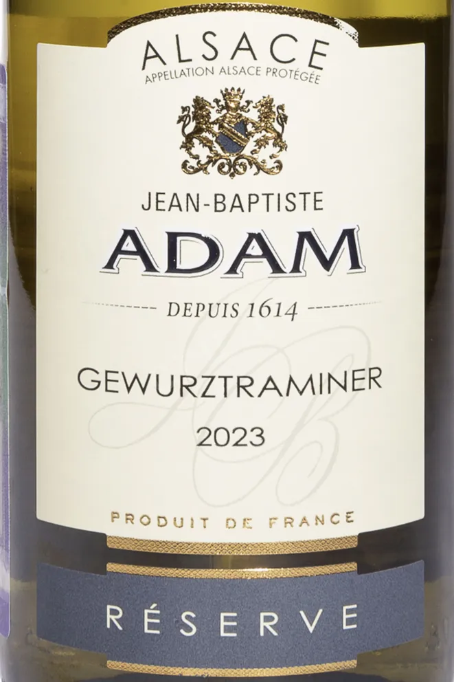 Этикетка Jean-Baptiste Adam Gewurztraminer Reserve Alsace AOC 2023 0.75 л