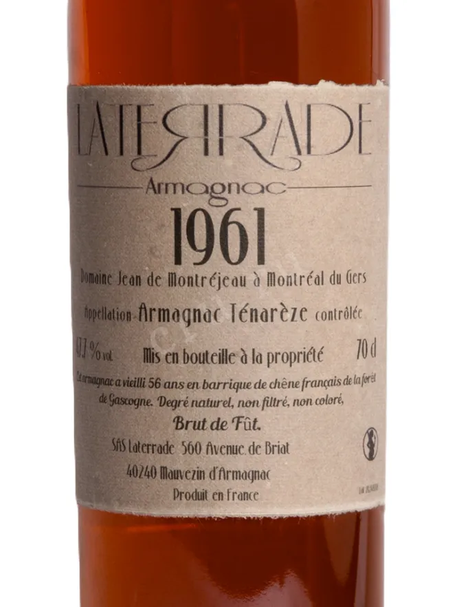 Этикетка Laterrade Domaine Jean de Montrejeau  1961 0.7 л