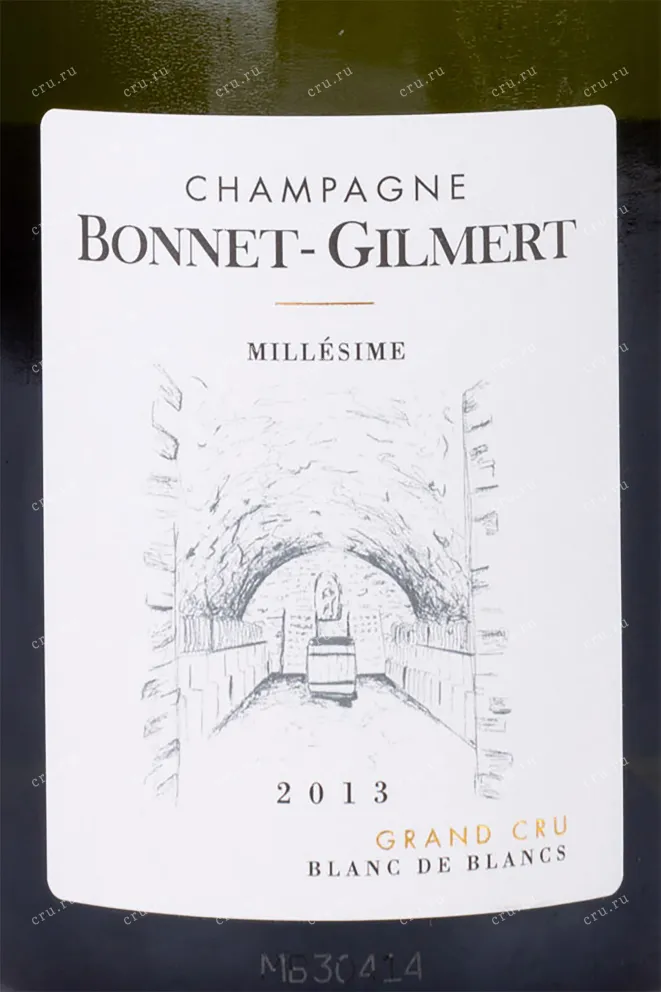 Этикетка Bonnet-Gilmert Millesime Grand Cru Blanc de Blancs 2013 0.75 л