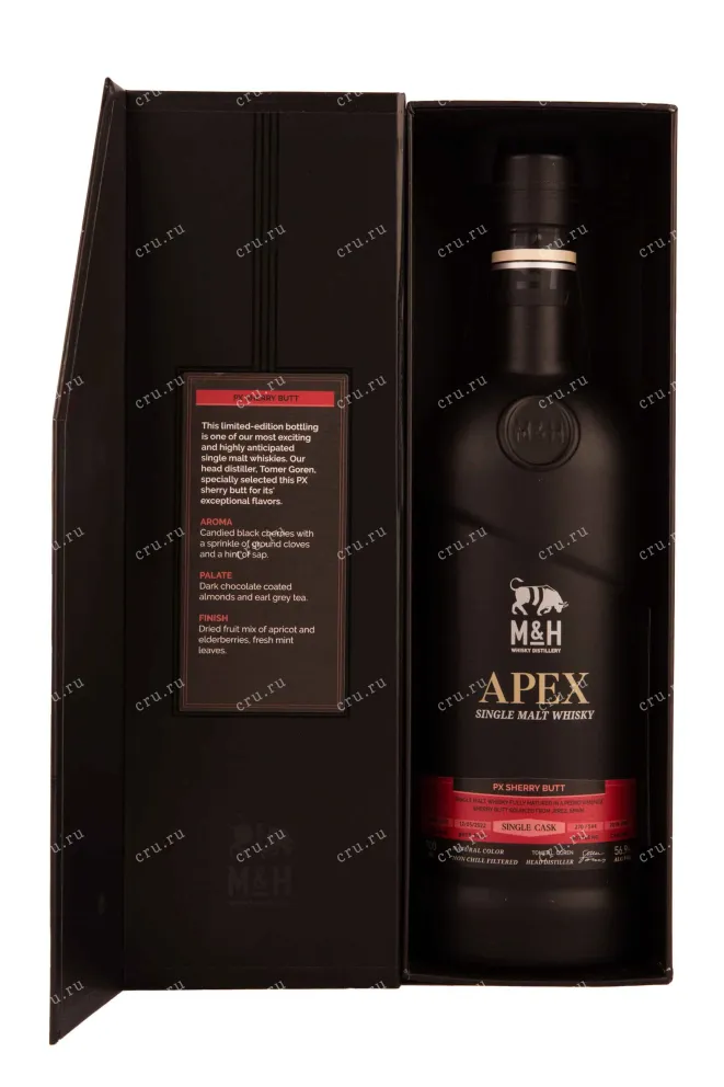 В подарочной коробке M & H Apex Single Cask PX Sherry Butt gift box 0.7 л