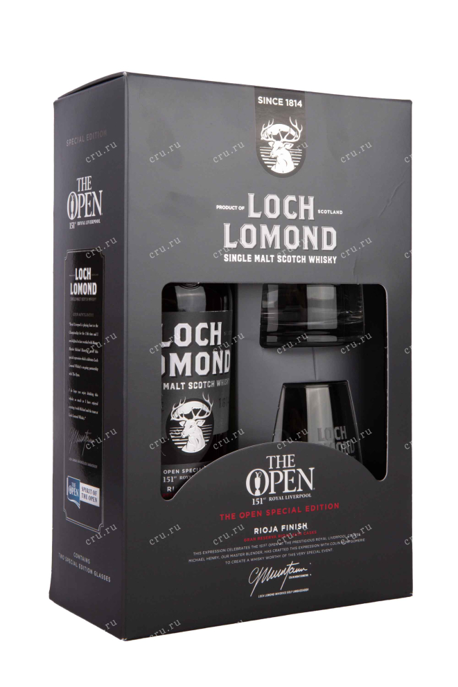 Подарочная коробка Loch Lomond 151th The Open Special Edition Royal Liverpool Rioja Finish in gift box + 2 glasses 0.7 л