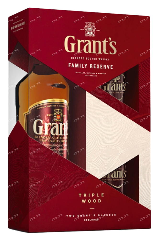 Виски Grants Family Reserve with 2 glasses  0.75 л