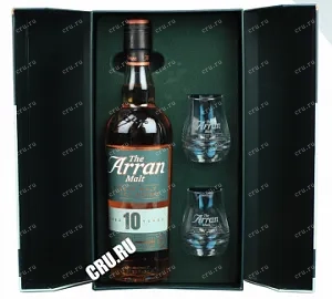 Виски Arran 10 years, gift box with 2 glasses  0.7 л