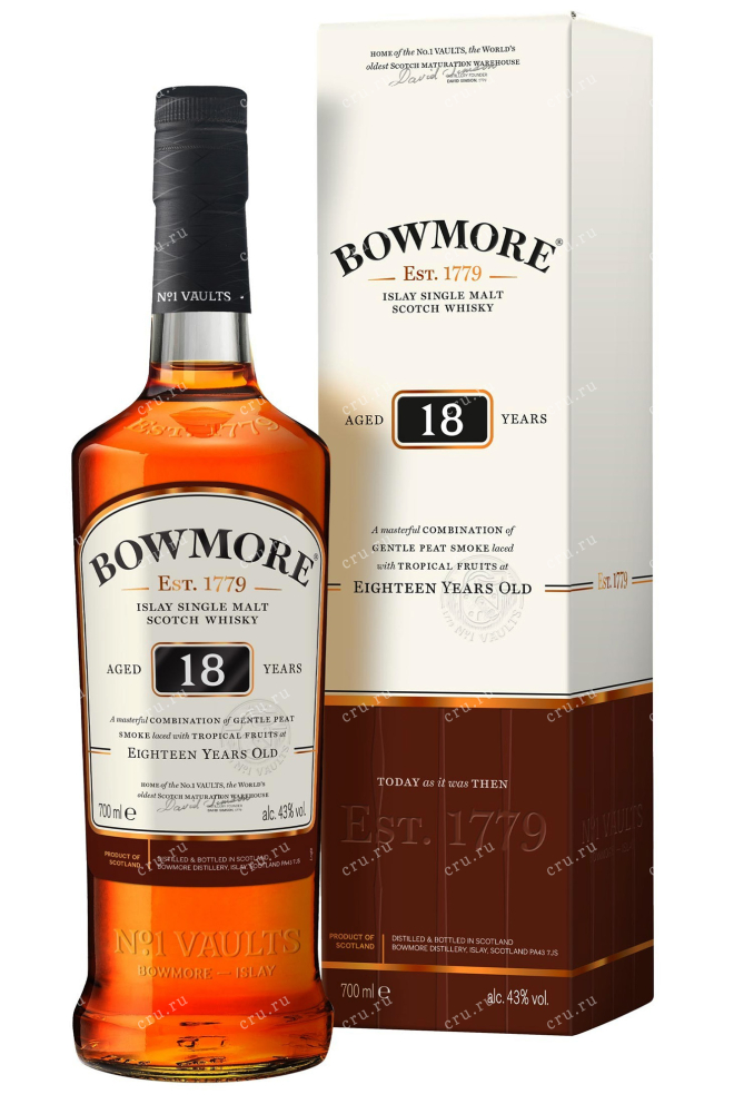 Виски Bowmore 18 years in gift box  0.7 л