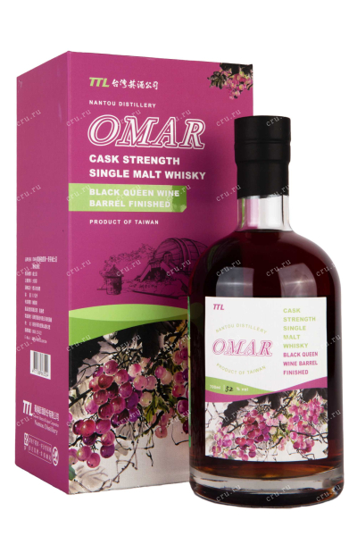 Виски Omar Cask Strength Single Malt Black Queen Wine Barrel Finished in gift box  0.7 л