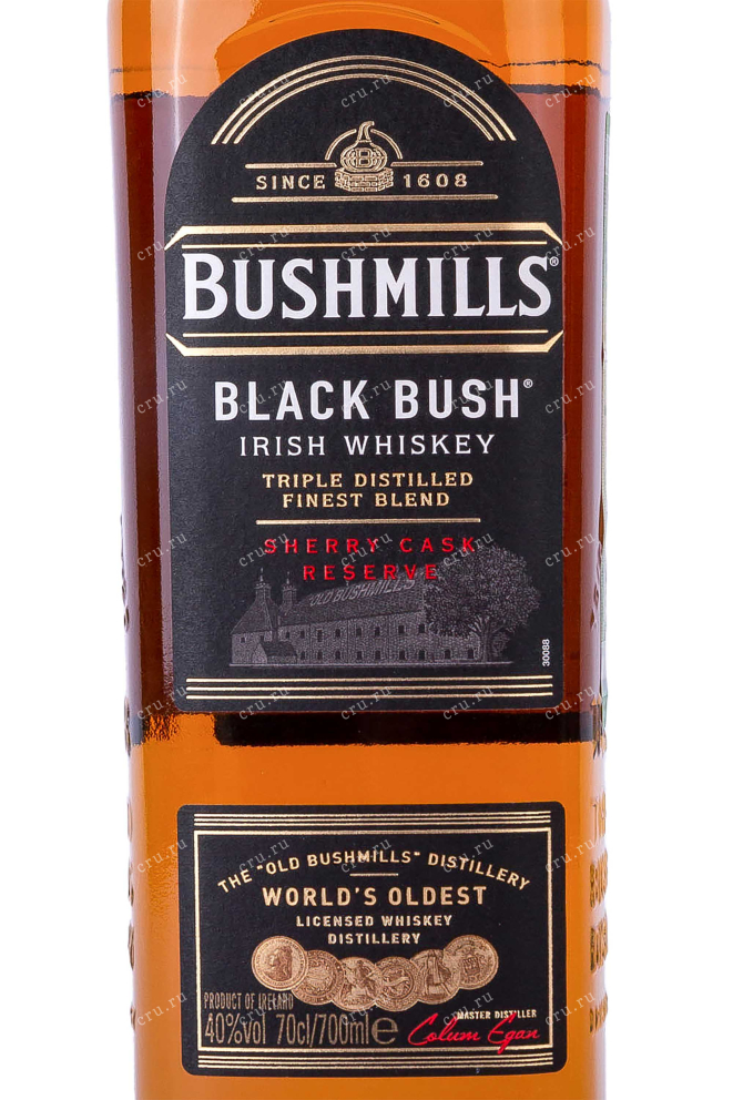 Этикетка Bushmills Black Bush 3 years   0.7 л