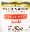 Этикетка виски Welche's Distillery G.Miclo Single Malt Tourbe 0.2