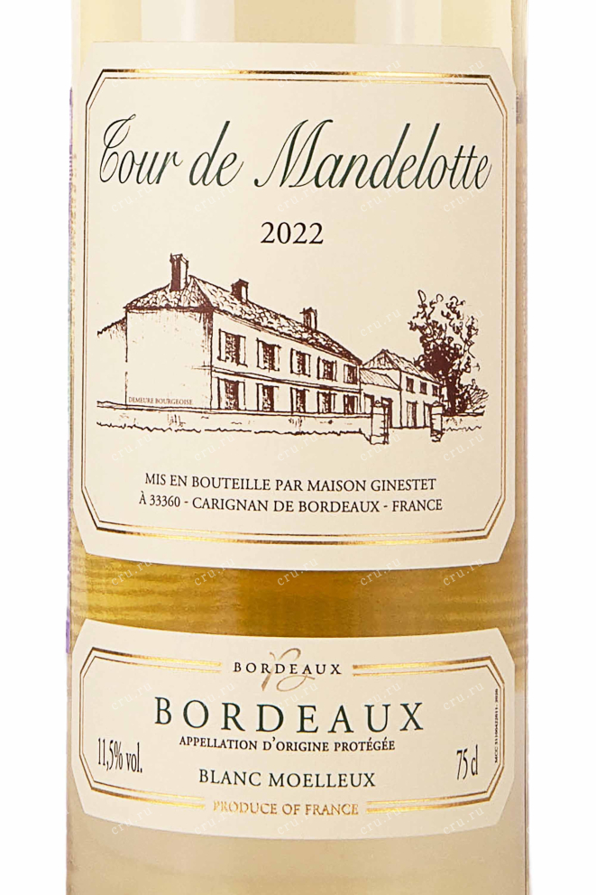 Этикетка Tour de Mandelotte Bordeaux white 2022 0.75 л