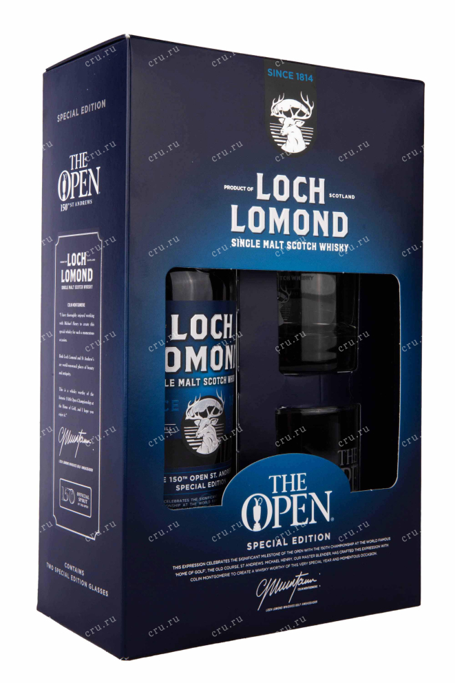Подарочная коробка Loch Lomond The Open Special Edition Single Malt in gift box + 2 glasses 0.7 л