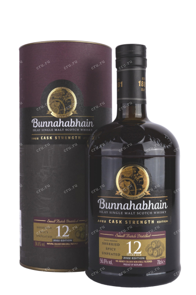 Виски Bunnahabhain 12 Years Old Cask Strength in tube  0.7 л