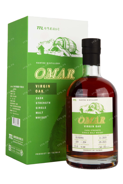 Виски Omar Cask Strength Single Malt Virgin Oak Cask in gift box  0.7 л